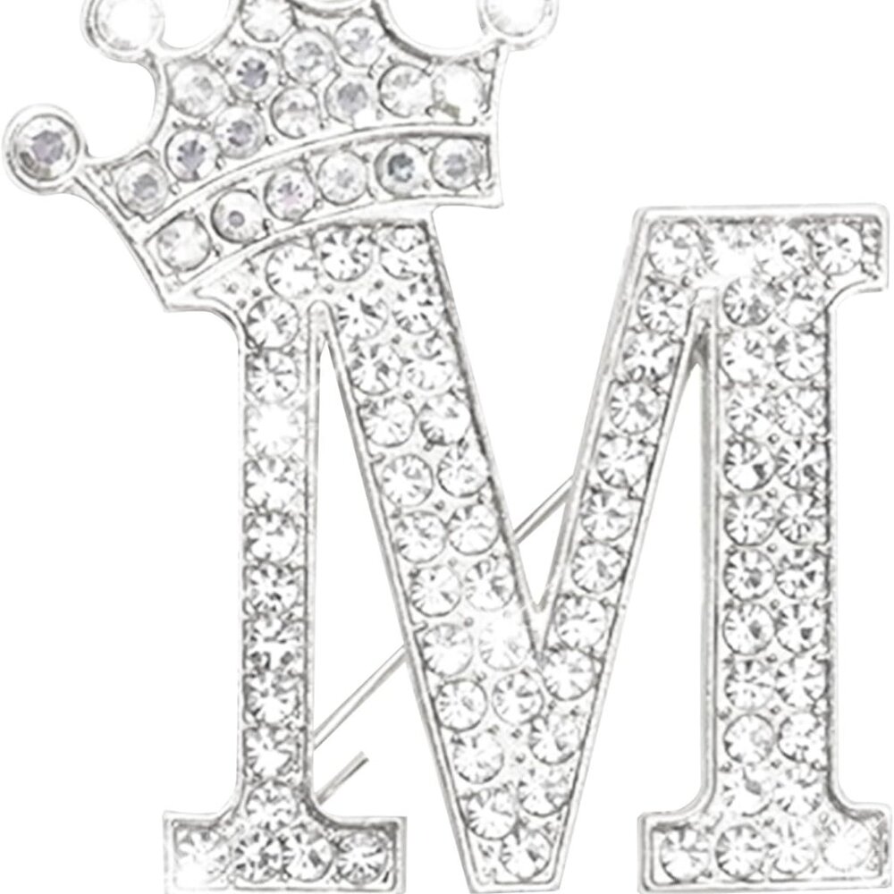 Brooches and Pins for Women Initial Brooch Pin Bag Charms Rhinestone Brooches fo - Picture 1 of 8